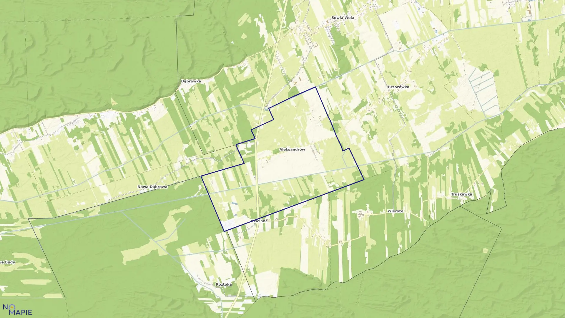 Mapa obrębu ALEKSANDRÓW w gminie Czosnów