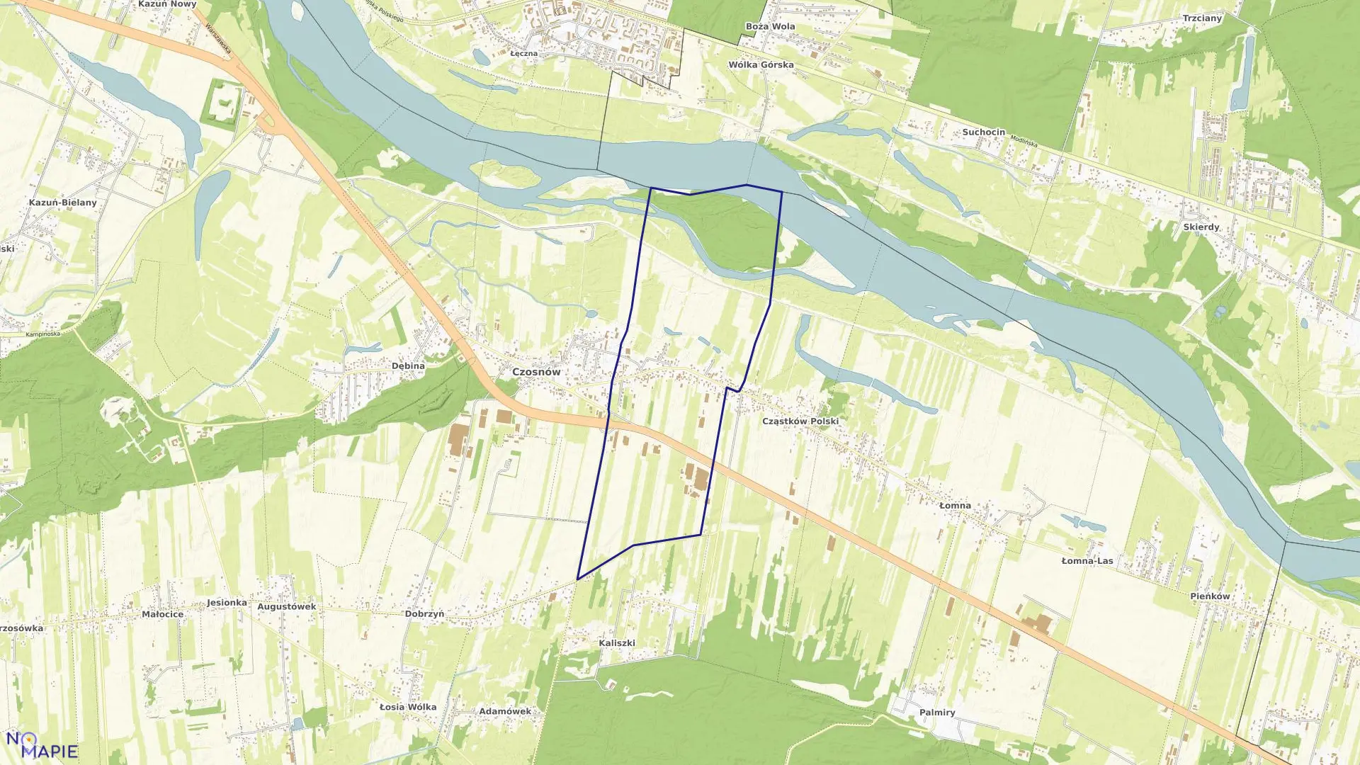 Mapa obrębu CZĄSTKÓW MAZOWIECKI w gminie Czosnów