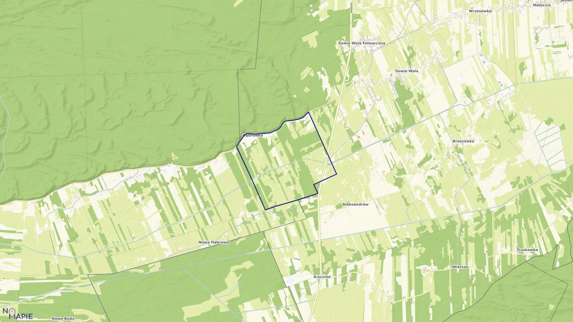 Mapa obrębu DĄBRÓWKA w gminie Czosnów