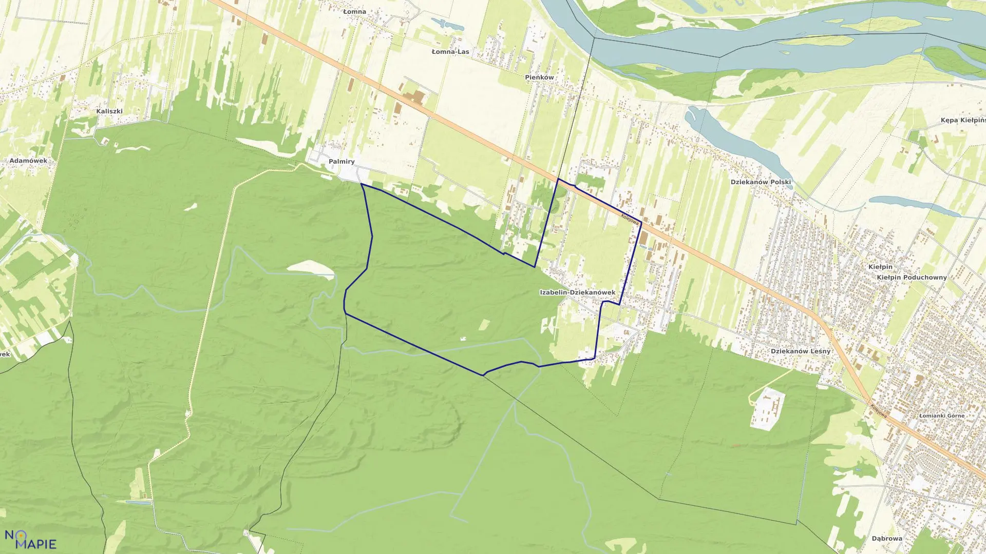 Mapa obrębu IZABELIN-DZIEKANÓWEK w gminie Czosnów