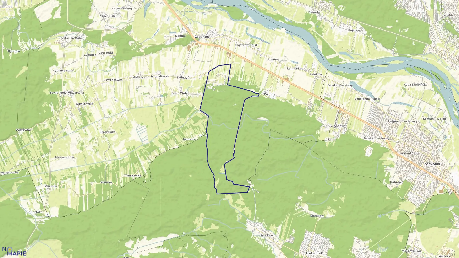 Mapa obrębu KALISZKI w gminie Czosnów