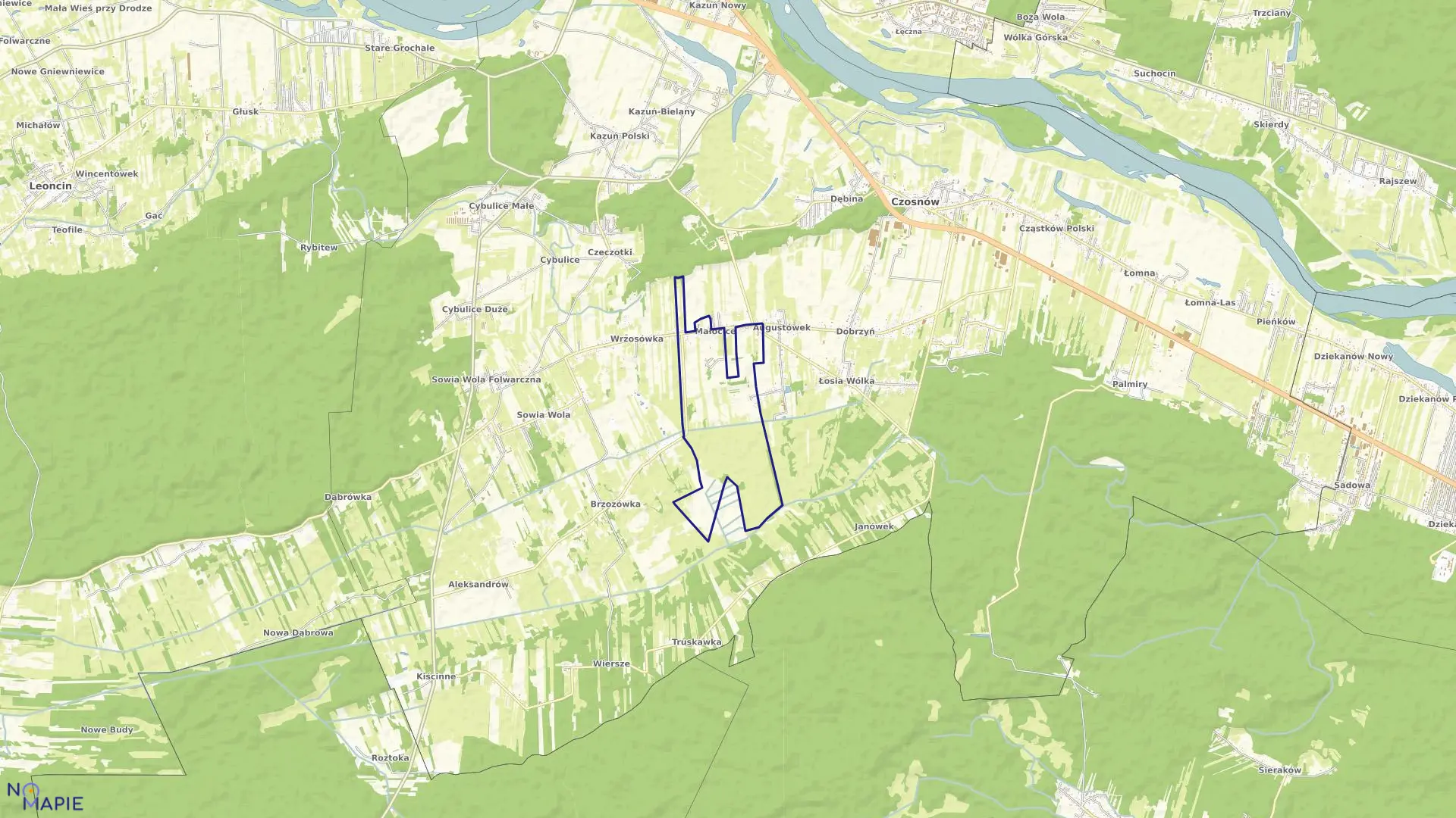 Mapa obrębu MAŁOCICE w gminie Czosnów