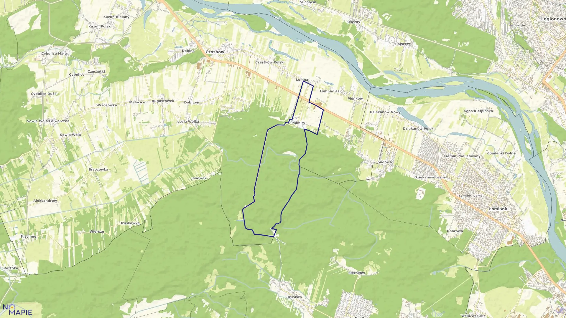 Mapa obrębu PALMIRY w gminie Czosnów