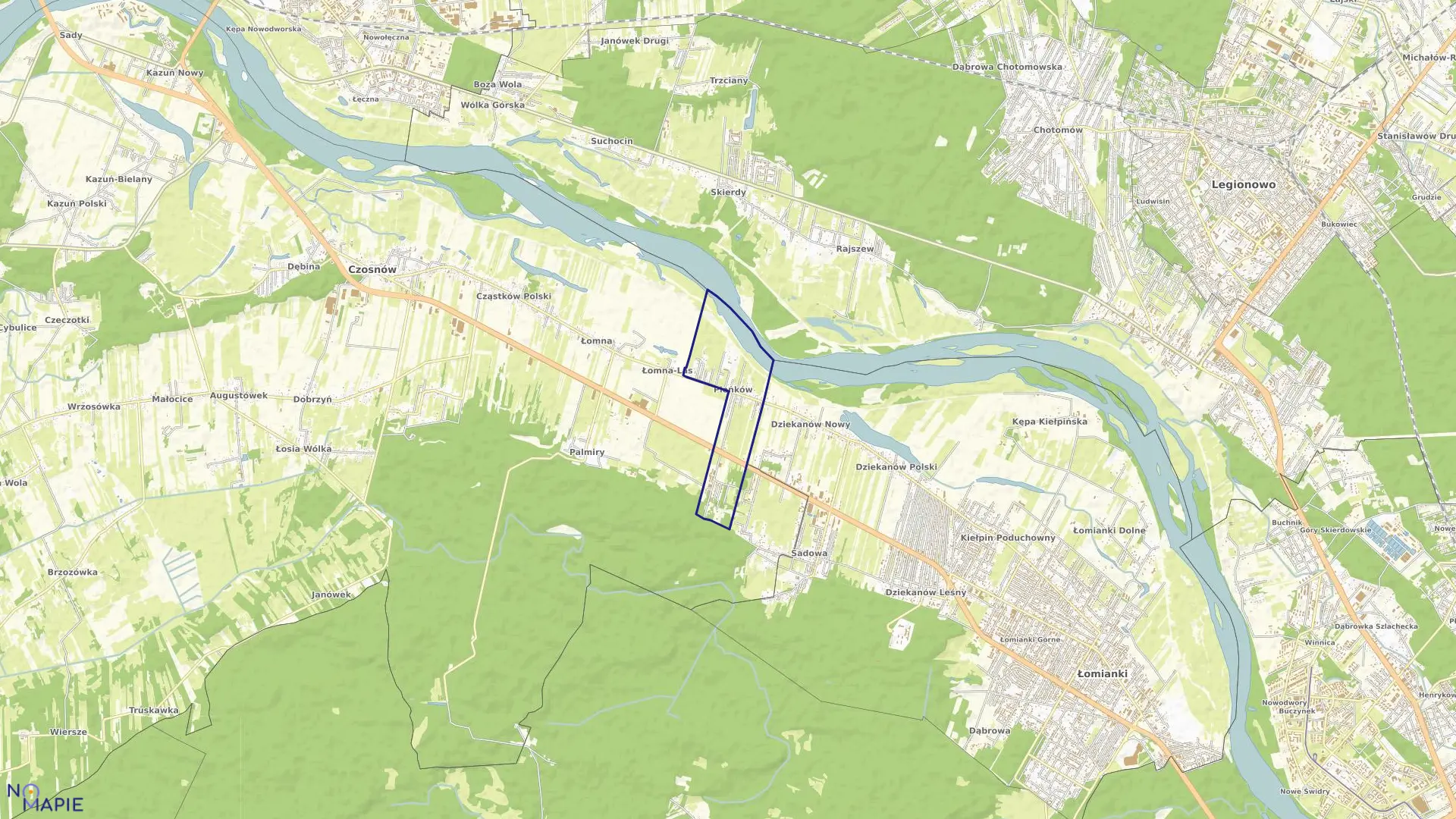 Mapa obrębu PIEŃKÓW w gminie Czosnów