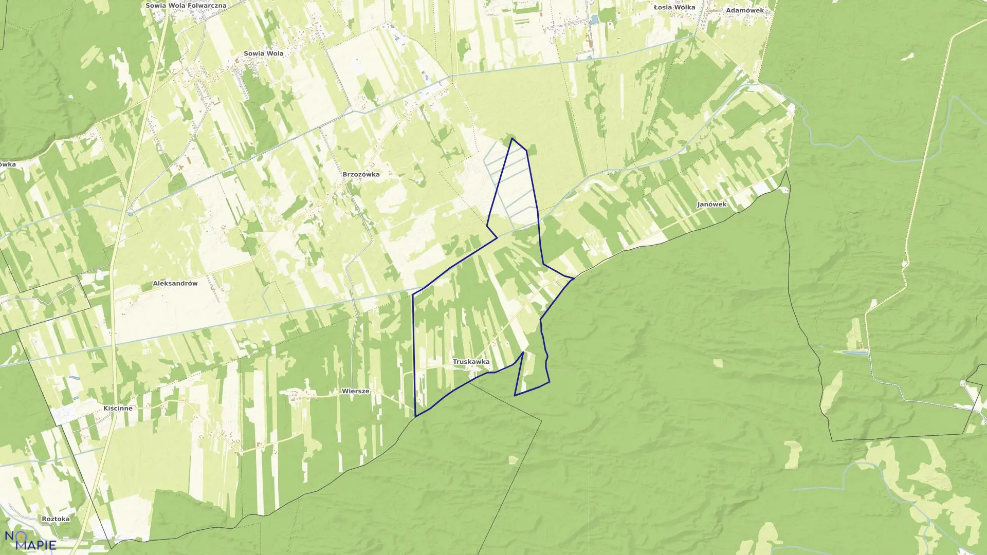 Mapa obrębu TRUSKAWKA w gminie Czosnów